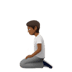 🧎🏾 person kneeling: medium-dark skin tone display on Apple